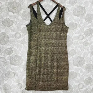 City Chic Strappy Shimmer Midi Sleeveless Sheath Dress Size S/ 16W